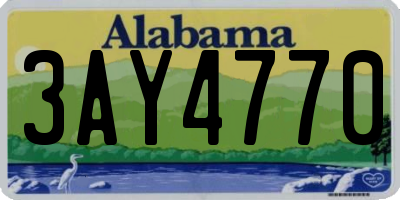 AL license plate 3AY4770