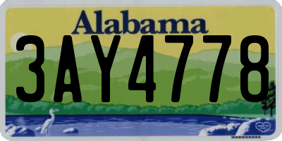 AL license plate 3AY4778