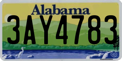 AL license plate 3AY4783