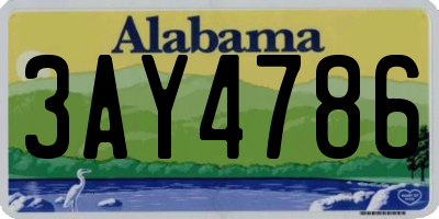 AL license plate 3AY4786
