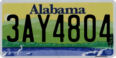 AL license plate 3AY4804