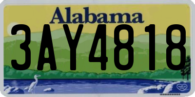 AL license plate 3AY4818