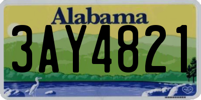 AL license plate 3AY4821