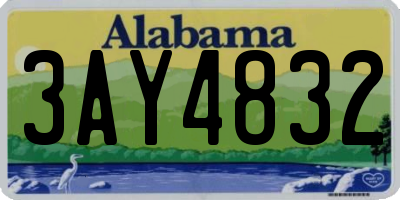 AL license plate 3AY4832