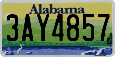 AL license plate 3AY4857