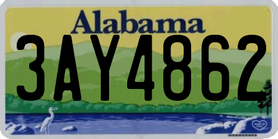 AL license plate 3AY4862