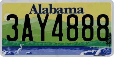 AL license plate 3AY4888