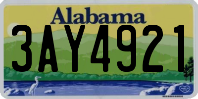 AL license plate 3AY4921