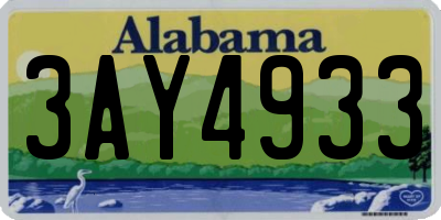 AL license plate 3AY4933