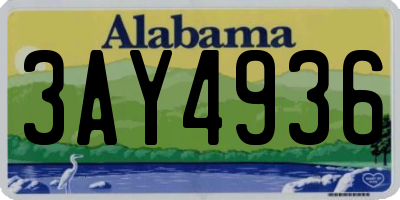 AL license plate 3AY4936
