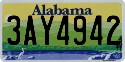 AL license plate 3AY4942