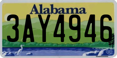 AL license plate 3AY4946