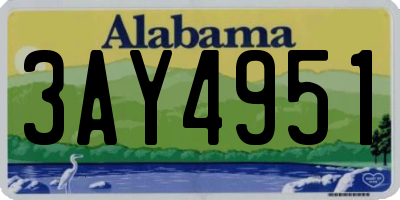 AL license plate 3AY4951