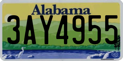 AL license plate 3AY4955