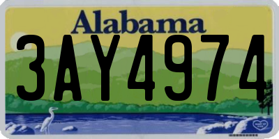 AL license plate 3AY4974