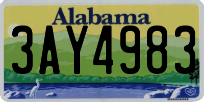 AL license plate 3AY4983