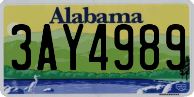 AL license plate 3AY4989