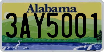 AL license plate 3AY5001