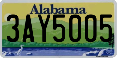 AL license plate 3AY5005