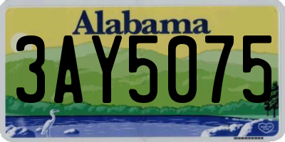 AL license plate 3AY5075
