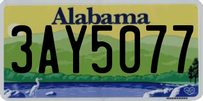 AL license plate 3AY5077