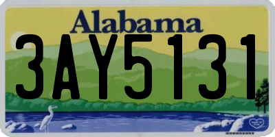 AL license plate 3AY5131
