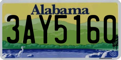 AL license plate 3AY5160