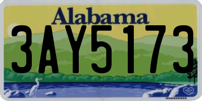 AL license plate 3AY5173