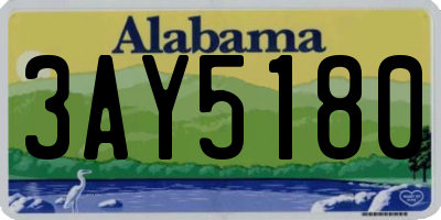 AL license plate 3AY5180