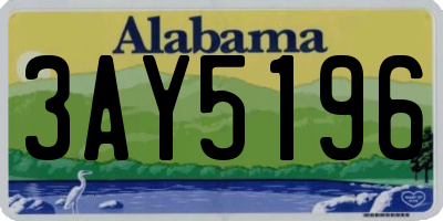 AL license plate 3AY5196