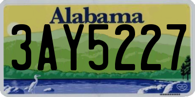 AL license plate 3AY5227