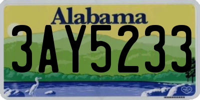 AL license plate 3AY5233