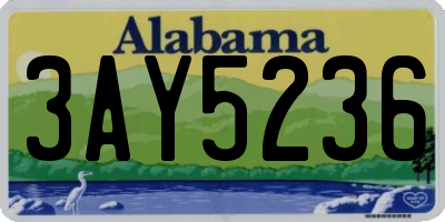 AL license plate 3AY5236