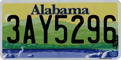 AL license plate 3AY5296