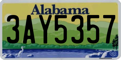 AL license plate 3AY5357