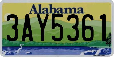 AL license plate 3AY5361
