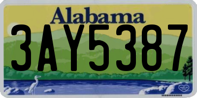 AL license plate 3AY5387