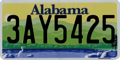AL license plate 3AY5425