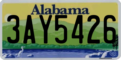 AL license plate 3AY5426