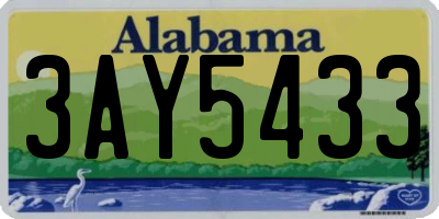 AL license plate 3AY5433