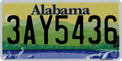 AL license plate 3AY5436