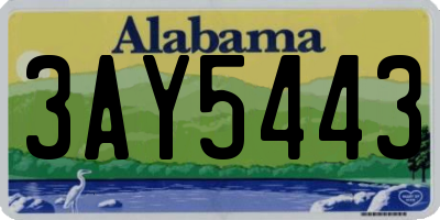 AL license plate 3AY5443