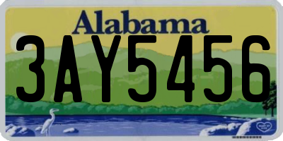 AL license plate 3AY5456