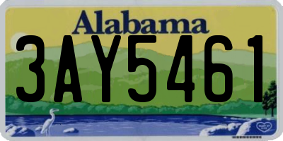 AL license plate 3AY5461