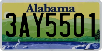 AL license plate 3AY5501