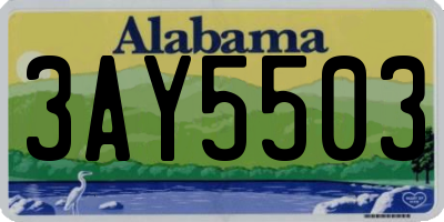 AL license plate 3AY5503