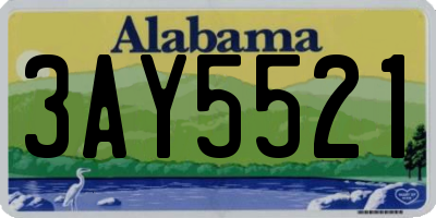 AL license plate 3AY5521