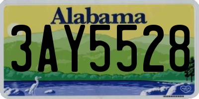 AL license plate 3AY5528