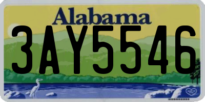 AL license plate 3AY5546