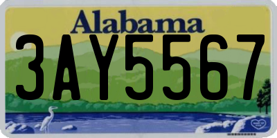 AL license plate 3AY5567